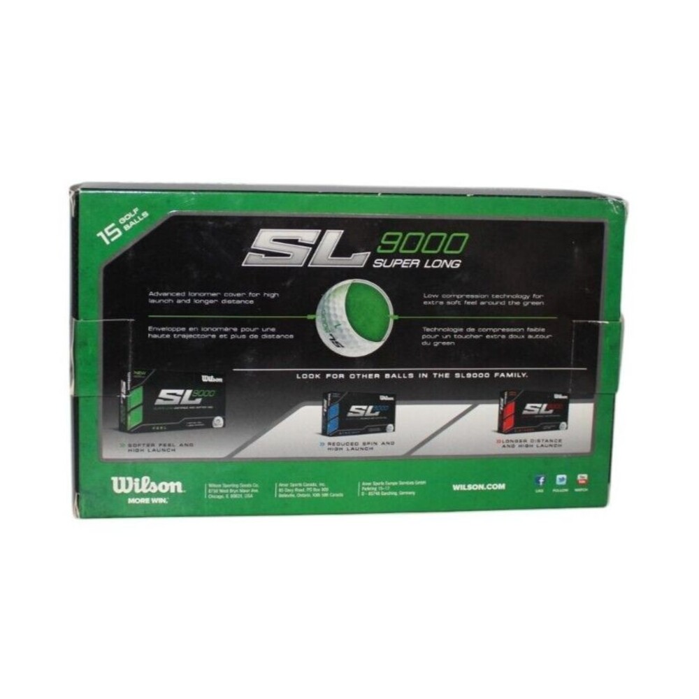 New Wilson SL9000 Golf Balls Super Long Distance & Softer Feel 15 Pac NIB